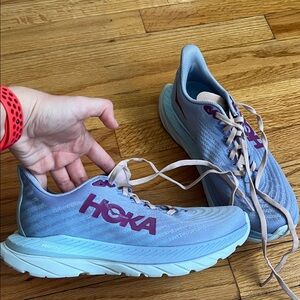 Hoka Women's Athletic Shoes in Light Blue and Purple